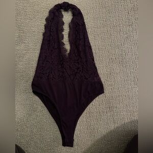 Charlotte Russe Deep Purple Lace Bodysuit
